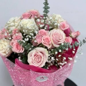 Pink and white mix bouquet