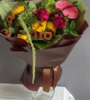 Autumn Nostalgia fall bouquet - real photo of the bouquet made at A-Flowers Chicago